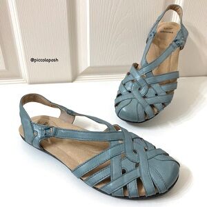 Earth Origins Women’s Belle Brielle Slingback Leather Fisherman Sandals Size 8